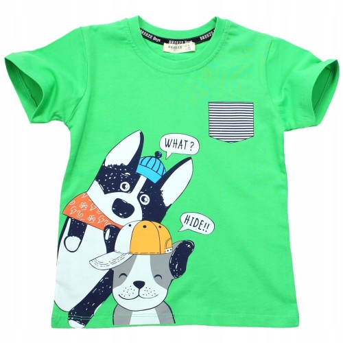 T-SHIRT Koszulka NADRUK PIESKI Bawełna RĘKAWEK