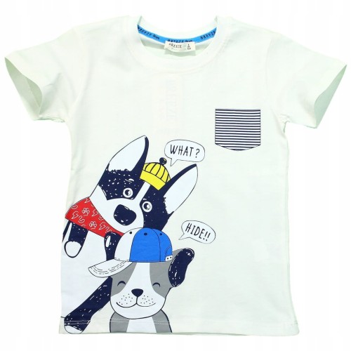 T-SHIRT Koszulka NADRUK PIESKI Bawełna RĘKAWEK