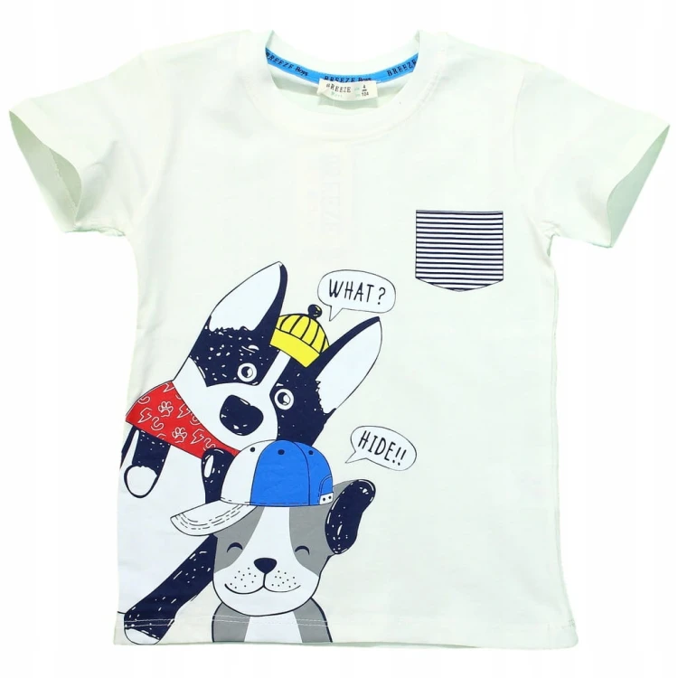 T-SHIRT Koszulka NADRUK PIESKI Bawełna RĘKAWEK