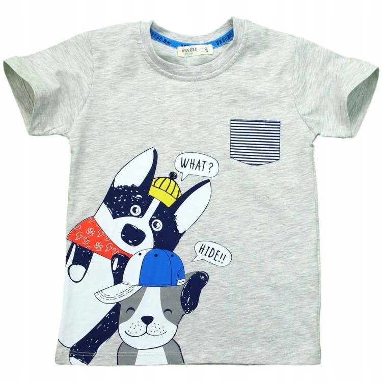 T-SHIRT Koszulka NADRUK PIESKI Bawełna RĘKAWEK