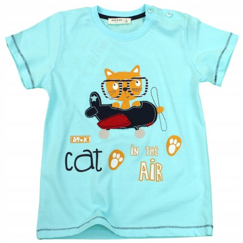 T-SHIRT Bluzka KOSZULKA KOTEK Samolot BAWEŁNA